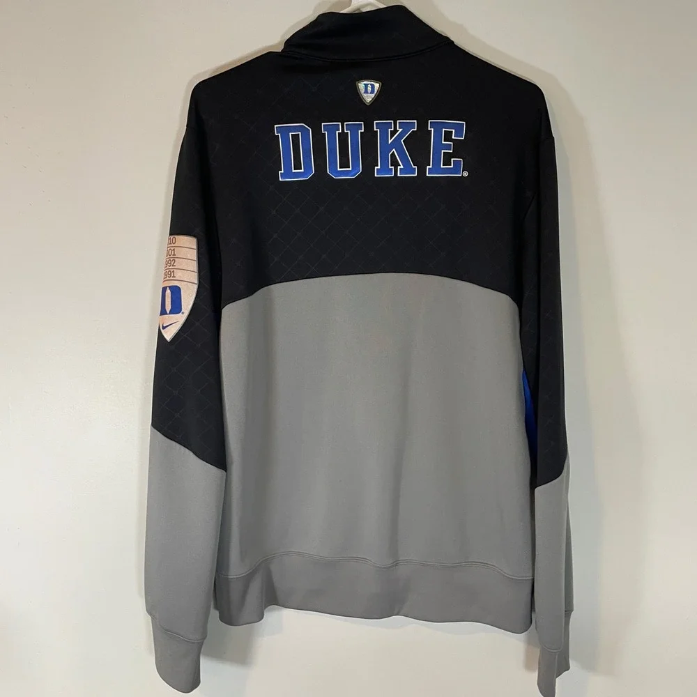 Nike Duke Blue Devils Elite Dri-FIT Track Jacket Mens Medium Black Grey Full Zip